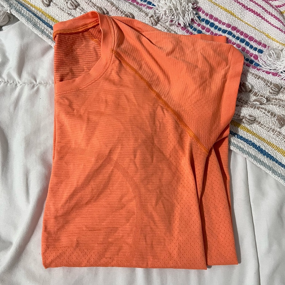 lululemon athletica Orange Short Sleeve Tee